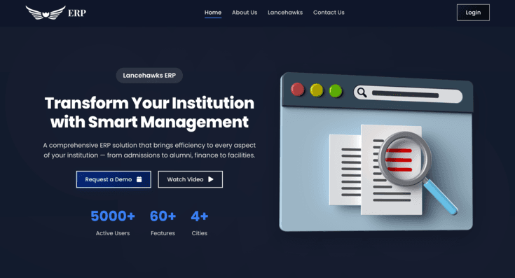Lancehawks multi-tenant ERP platform with inventory and project management modules