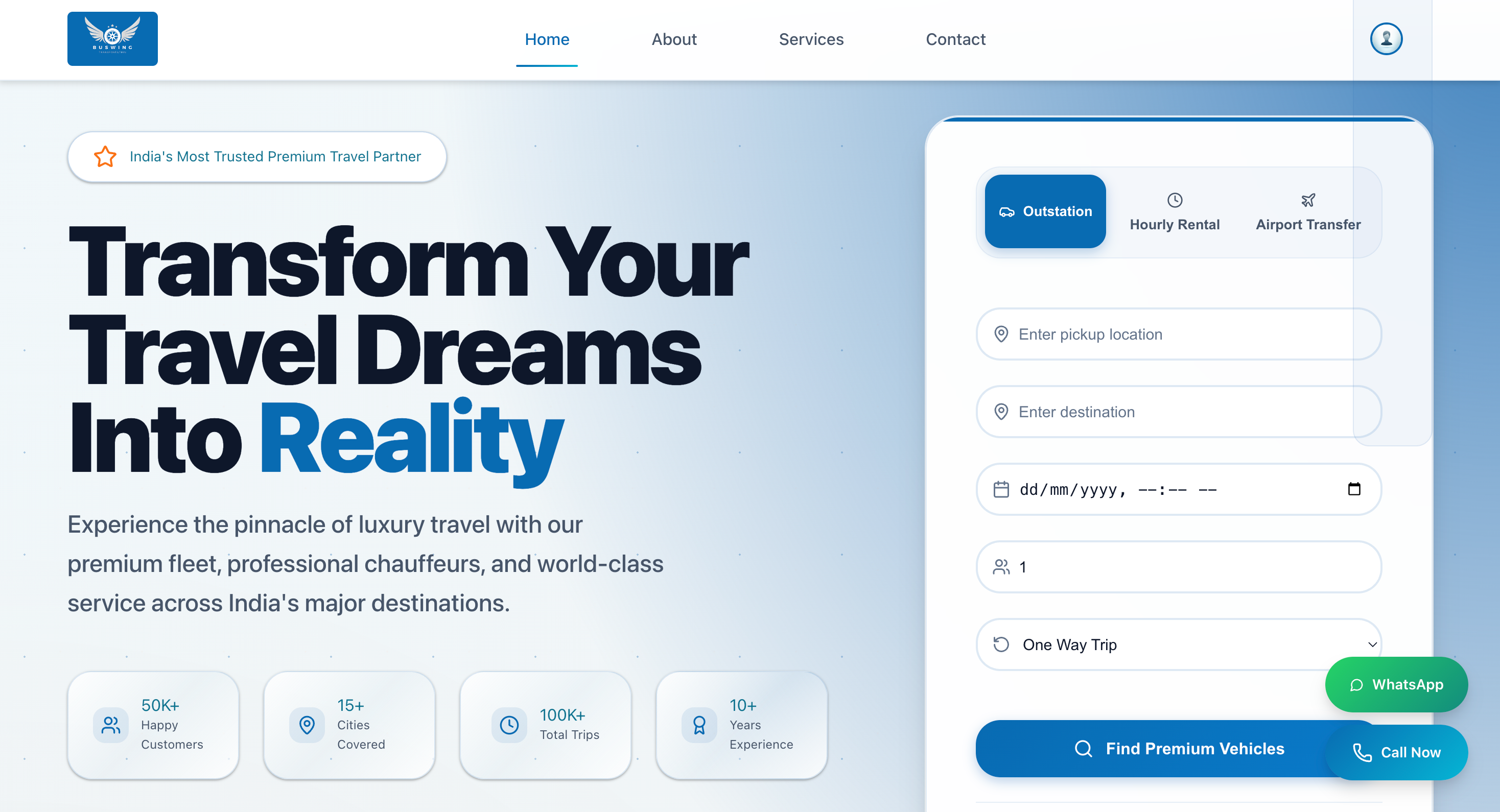 Buswing - Vehicles booking Website