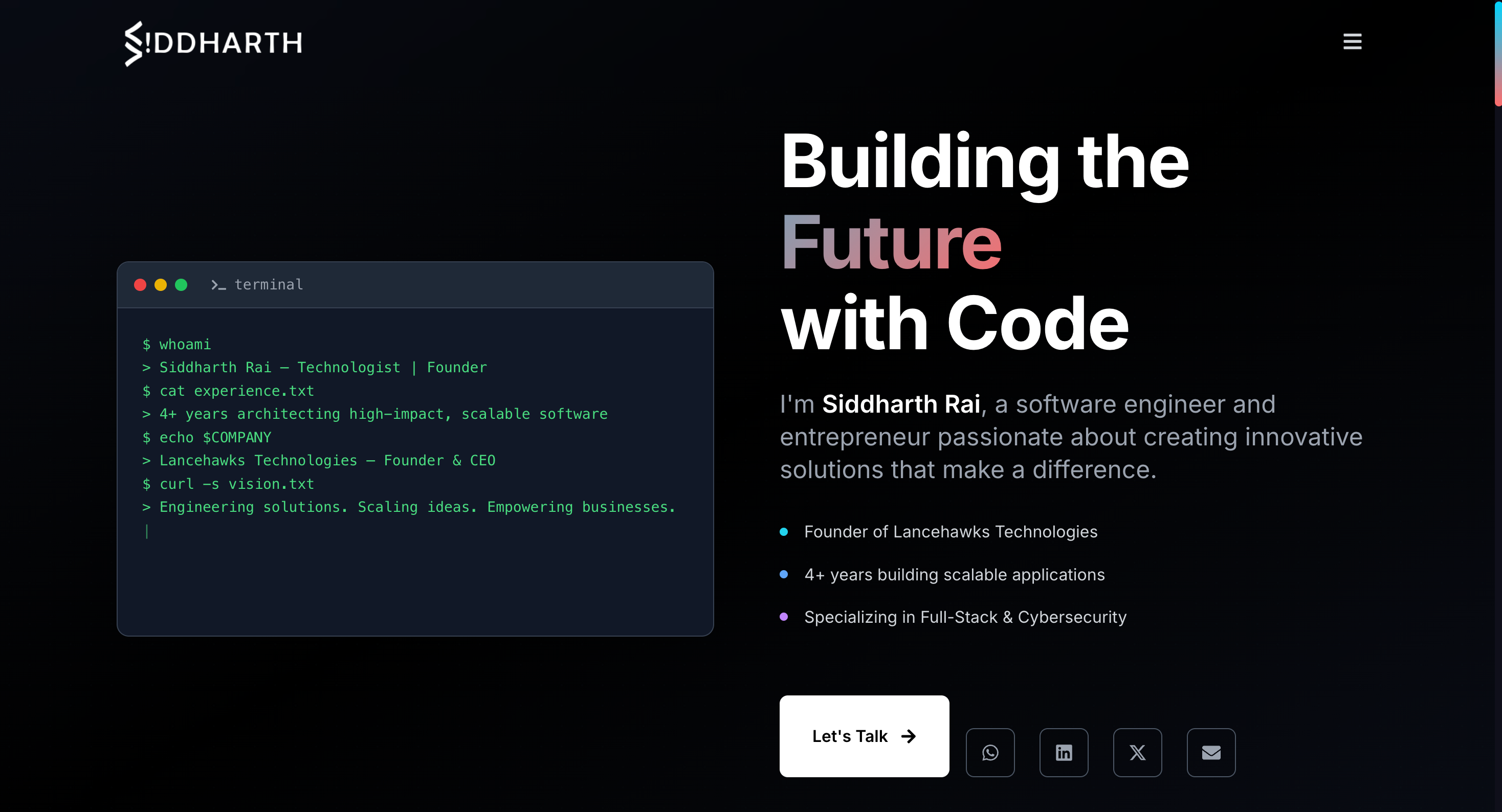 Siddharth - Personal Website